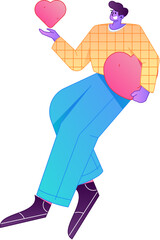 A relief illustration of a figure holding a caring hand, embodying the act of sharing affection.
