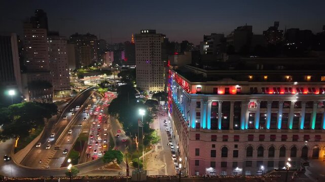 Aerial view of 23 de Maio Avenue - S&atilde;o Paulo, Brazil