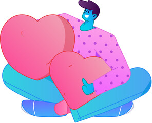 A relief illustration of a figure holding a caring hand, embodying the act of sharing affection.
