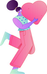 A relief illustration of a figure holding a caring hand, embodying the act of sharing affection.
