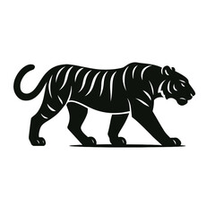 Cute cartoon striped tiger mammal vector on white background