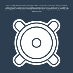 Blue line Stereo speaker icon isolated on blue background. Sound system speakers. Music icon. Musical column speaker bass equipment. Vector