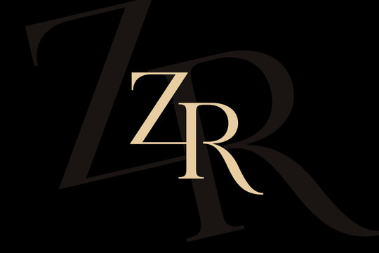 ZR or RZ letter logo icon design. Classic style luxury initials monogram.