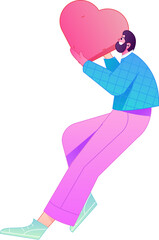 A relief illustration of a figure holding a caring hand, embodying the act of sharing affection.
