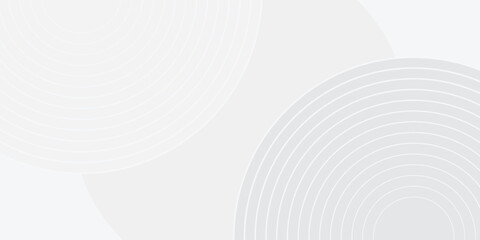 White geometric abstract background overlap layer on bright space with lines effect decoration. Modern graphic design element circles style concept for banner.