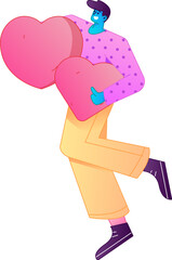 A relief illustration of a figure holding a caring hand, embodying the act of sharing affection.
