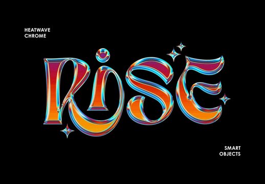 Heatwave Chrome Text Effect Mockup