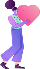 A relief illustration of a figure holding a caring hand, embodying the act of sharing affection.
