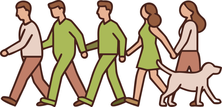 vector illustration of young people