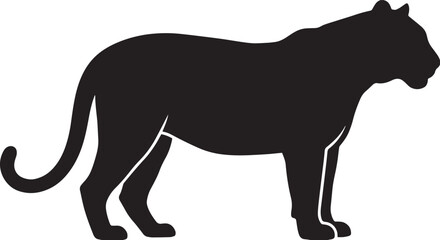 Obraz premium Silhouette of a powerful black panther standing alert