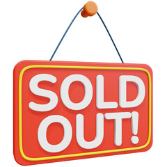 3d sold out sign