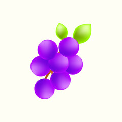 Gradient Grape Vector Illustration – Colorful Shiny Fruit Icon for Food, Market, and Healthy Organic Design