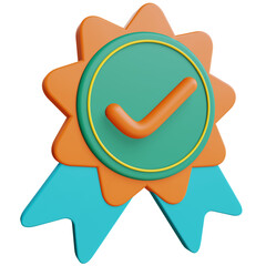 verification badge 3d illustration