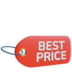 best price tag 3d illustration
