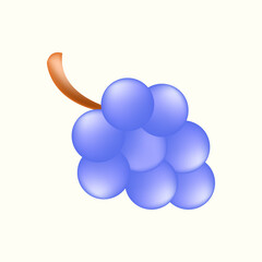 Gradient Grape Vector Illustration – Colorful Shiny Fruit Icon for Food, Market, and Healthy Organic Design
