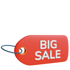 big sale tag 3d illustration