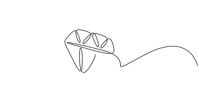 Self animated minimalist one-line drawing of a diamond