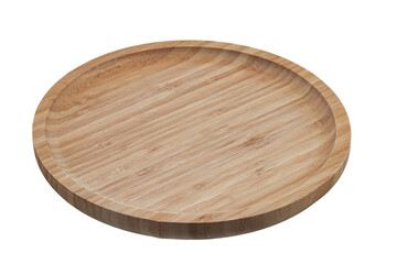 bamboo flat plate, insulated on a white background