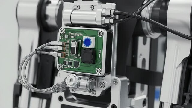 Detailed look at advanced robotic exoskeleton showcasing hydraulic actuators and precise sensors in compact design.