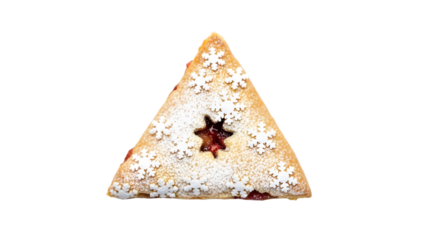 Slice of pizza with shiba inu dog isolated on transparent background