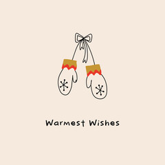 Warmest Wishes Christmas Card Vector
