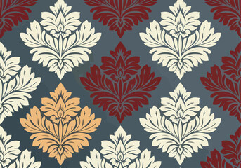Damask vector seamless pattern. Vintage, paisley elements. Traditional, Turkish motifs. Great for fabric and textile, wallpaper, packaging or any desired idea.