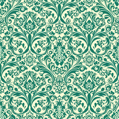 Damask seamless pattern in vector. Damas ornamen