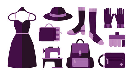 Fashion Accessories and Sewing Icon Set