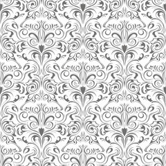 Fototapeta premium Abstract seamless floral damask. ornamental style vector background.
