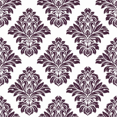 Abstract seamless floral damask. ornamental style vector background.