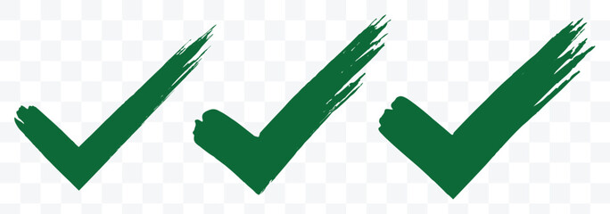 Hand drawn Tick mark icon set. Check mark vector symbol icon. Various Brush Stroke Styles for Authentic Approval, Done, or Correct Icons in Design. eps 10 © Hike Studio 444