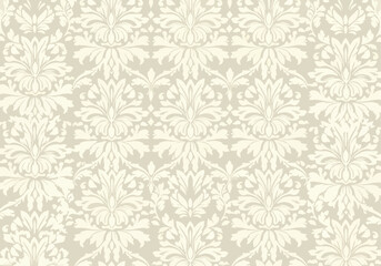 Fototapeta premium Antique floral damask seamless vector pattern, vintage flower tile wallpaper design