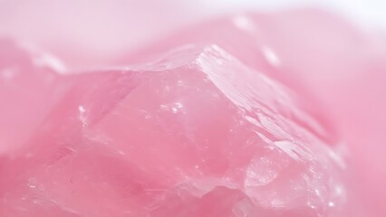 Close-up macro shot revealing the intricate facets and soft luminescence of a beautiful rose quartz crystal, highlighting its delicate pink hues and natural, soothing texture