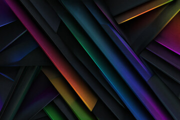 Obraz premium abstract textured background with intersecting geometric shapes in vibrant rainbow gradient colors
