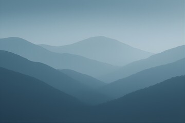 Fototapeta premium Blue Layered Mountain Landscape Misty Nature Background