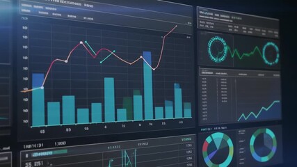 Data visualization dashboard with various analytics graphs. - Powered by Adobe