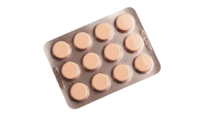 Isolated blister pack of medication pills, health care and pharmacy treatment, disease cure