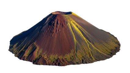 Isolated Cinder Cone Volcano Geology, Volcanic Rock Formation, Mountain Landscape in Nature