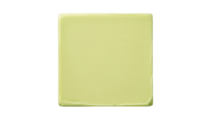 Isolated square of solid pale green lemon-lime scented soap, spa essential for cleansing bath