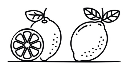 Fresh lemon icons for healthy lifestyle branding and natural food promotions, perfect for websites and organic product packaging design with a vibrant citrus theme