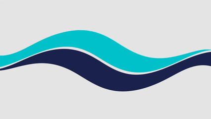 Harmonious waves in elegant blues and smooth gray, a modern design backdrop for presentations