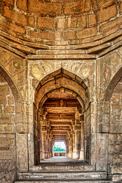 One of a door of Assi Khamba Ki Baori (step-well) or Assi Khamba Ki Baoli Gwalior, Madhya Pradesh
