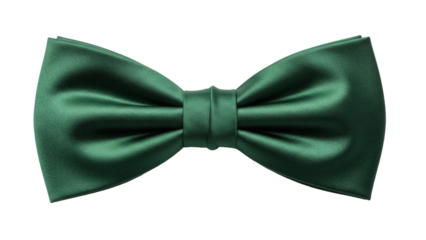 Elegant dark green bow tie isolated PNG, formal neckwear for special occasions and events on transparent background