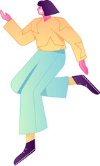 Vector flat gradient illustration of a character flying and hovering.
