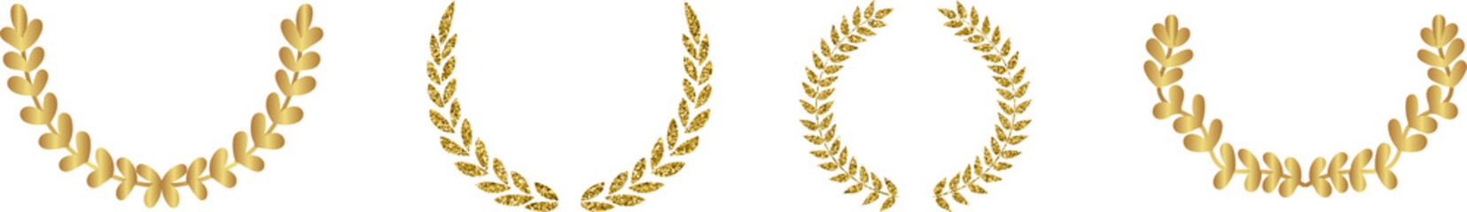Luxury Holden Laurel Wreath Set Golden laurel wreath set elegant elements, classic victory award...