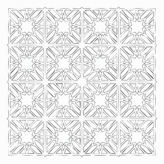 Islamic Geometric Star Pattern Black and White Background