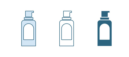 Blue Spray can for hairspray, deodorant, antiperspirant icon isolated on white background. Vector