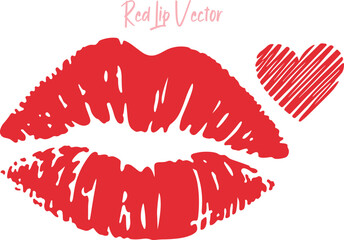 red lips isolated on white