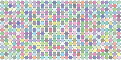 Seamless Pastel Color Hexagon Geometric Pattern Vector Background