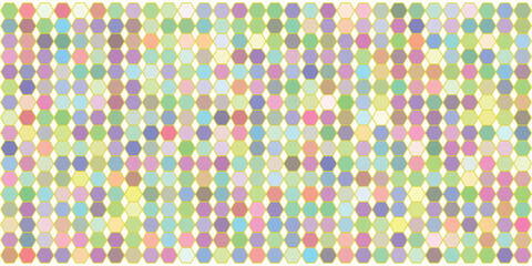 Seamless Hexagon Pattern Vector Background with Pastel Colors